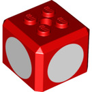 LEGO Ladrillo 3 x 3 x 2 Cube con 2 x 2 Tachuelas en Parte superior con blanco Circles (69085 / 102207)