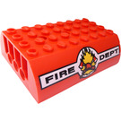 LEGO Con pendiente 6 x 8 x 2 Curvo Doble con "Fuego DEPT" (45411 / 45953)