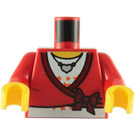 LEGO Red Torso with Wrap Top over White Shirt with Stars and Heart Necklace (76382 / 88585)