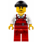 LEGO Robber con Striped Shirt y Stained rojo Overalls Minifigura