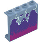 LEGO Panel 1 x 4 x 3 con Dark Morado Smoke y Magenta Splashes con soportes laterales, espigas huecas (35323 / 101416)