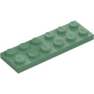 LEGO Verde arena Placa 2 x 6 (3795)