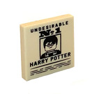 LEGO Plana 2 x 2 con Undesirable No. 1 Harry Potter con ranura (3068 / 100175)