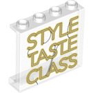 LEGO Panel 1 x 4 x 3 con 'STYLE TASTE CLASS' con soportes laterales, espigas huecas (35323 / 78504)