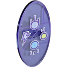 LEGO Oval Proteger con Lightning y Electricity Symbols (23725 / 34943)
