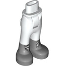 LEGO blanco Cadera con Pants con Plata Boots y blanco Clasps (16925 / 35573)