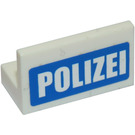 LEGO Panel 1 x 2 x 1 con Polizei Pegatina con esquinas cuadradas (4865)