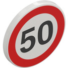 LEGO Roadsign Clip-en 2 x 2 Circular con '50' Speed Limit (30261 / 83388)