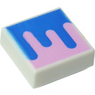 LEGO Loseta 1 x 1 con Azul y Pink con ranura (3070)
