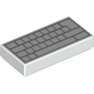 LEGO Loseta 1 x 2 con Blank PC Keyboard con ranura (73688 / 100218)