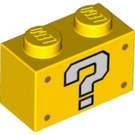 LEGO Ladrillo 1 x 2 con Question Mark con tubo inferior (3004 / 79542)