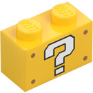 LEGO Ladrillo 1 x 2 con Blanco Question Mark con tubo inferior (3004 / 79542)