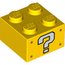 LEGO Ladrillo 2 x 2 con blanco Question Mark en 2 Sides (3003 / 69087)