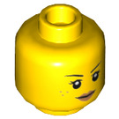 LEGO Dual Sided Female Cabeza con Freckles y Serious Expression / Amplio Open Smile (Perno sólido empotrado) (3626 / 68335)