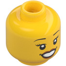 LEGO Dual-Sided Mujer Cabeza con Open Smile con Dientes / Laughing con cerrado Ojos (Espiga sólida hueca) (3626 / 56785)