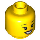 LEGO Dual-Sided Female Cabeza con Open Smile con Dientes / Laughing con cerrado Ojos (Perno sólido empotrado) (3626 / 56785)