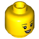 LEGO Female Minifigure Cabeza con Eyelashes y Smile (Perno sólido empotrado) (3626 / 56663)