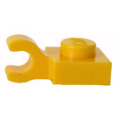 LEGO Amarillo Plato 1 x 1 con Acortar Horizontal (Clip de 'O' abierto grueso) (52738 / 61252)