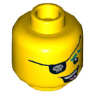LEGO Punk Pirate Minifigure Cabeza (Perno sólido empotrado) (3626 / 75559)