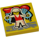 LEGO Loseta 2 x 2 con BeatBit Album Cover - Minifigure en blanco Gorra con ranura (3068)