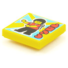 LEGO Loseta 2 x 2 con BeatBit Album Cover - Minifigure con Mochila Dancing Modelo con ranura (3068)