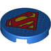 LEGO Azul Loseta 2 x 2 Redondo con Superman logo con soporte de perno inferior (14769 / 29388)