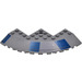 LEGO Ladrillo 10 x 10 Redondo Esquina con Tapered Borde con Dark Azul Rectangles Pegatina (58846)