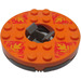 LEGO Gris piedra oscuro Ninjago Spinner con Bright Light Naranja Faces y rojo Flames (92547)
