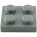 LEGO Gris piedra oscuro Plato 2 x 2 (3022 / 94148)