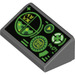 LEGO Gris piedra oscuro Pendiente 1 x 2 (31°) con Green Gauges y Radar Screen en Negro Background (34241 / 85984)