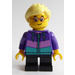 LEGO Girl con Dark Purple Jacket Minifigura