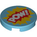 LEGO Azul medio Loseta 2 x 2 Redondo con 'POW!' con soporte de perno inferior (14769 / 29378)