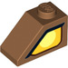 LEGO Carne oscura media Pendiente 1 x 2 (45°) con Amarillo eye Izquierda (3040 / 29135)