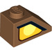 LEGO Carne oscura media Pendiente 1 x 2 (45°) con Amarillo eye Derecha (3040 / 29136)