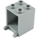 LEGO Gris piedra medio Envase 2 x 2 x 2 con tacos empotrados (4345 / 30060)