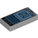 LEGO Gris piedra medio Loseta 1 x 2 con Cell Phone Decoración con ranura (3069 / 17849)