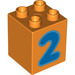 LEGO naranja Duplo Ladrillo 2 x 2 x 2 con 2 (13164 / 31110)