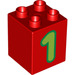 LEGO rojo Duplo Ladrillo 2 x 2 x 2 con 1 (11939 / 31110)