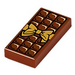 LEGO Marrón rojizo Loseta 1 x 2 con Chocolate Bar y Gold Bow con ranura (3069 / 25395)