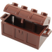 LEGO Marrón rojizo Treasure Chest con Tapa (Bisagra gruesa con ranuras en la parte posterior)