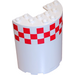 LEGO Cilindro 3 x 6 x 6 Mitad con 13 x 3 rojo y blanco Checkered Pegatina (35347)