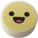 LEGO blanco Loseta 1 x 1 Redondo con Happy Emoji (35380)