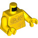 LEGO Amarillo Bare Chest Torso con Pelo y Scratches (973 / 76382)