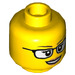 LEGO Amarillo Female Cabeza con Glasses y open Smile (Perno sólido empotrado) (3626 / 26880)