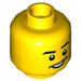 LEGO Cabeza Male Negro Eyebrows (Perno sólido empotrado) (3626 / 37061)