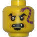 LEGO Amarillo Cabeza con Dark Purple Snake Tattoo, Derecha Eyebrow Scar, Open Mouth con Fangs (Perno sólido empotrado) (3626)