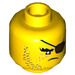 LEGO Minifigure Cabeza con Dark Brown Eyepatch, Brown Stubble Beard y Freckles (Perno sólido empotrado) (3626 / 34330)