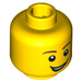 LEGO Amarillo Minifigure Cabeza con Decoración (Perno sólido empotrado) (14761 / 88950)
