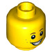 LEGO Amarillo Minifigure Cabeza con Freckels, Smiling/Scared (Perno sólido empotrado) (3626 / 22186)