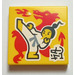 LEGO Amarillo Loseta 2 x 2 con Martial Arts print con ranura (3068)